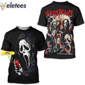 Ghost Face Horror Blood Text 3D All Over Printed Shirt