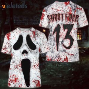 Ghostface Horror Blood 3D Halloween White Shirt