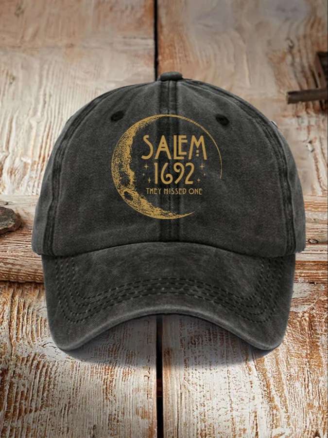 Halloween Salem 1692 They Missed One Print Hat 0