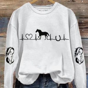 Horse Heartbeat Horse Lover Sweatshirt 1