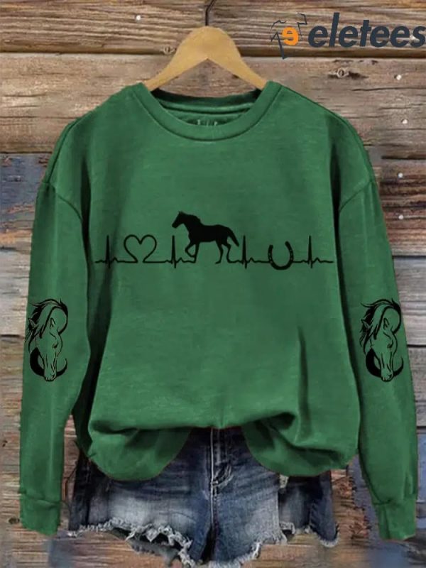 Horse Heartbeat Horse Lover Sweatshirt