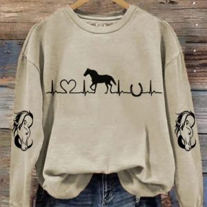 Horse Heartbeat Horse Lover Sweatshirt 4