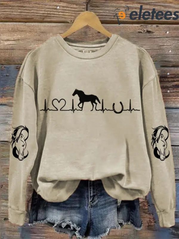 Horse Heartbeat Horse Lover Sweatshirt