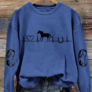 Horse Heartbeat Horse Lover Sweatshirt 5