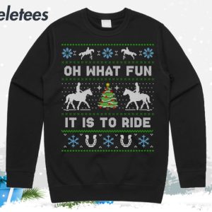 Horse Riding Oh What Fun It Is To Ride Ugly Christmas Sweater 1
