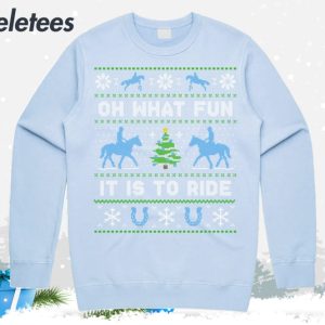 Horse Riding Oh What Fun It Is To Ride Ugly Christmas Sweater 2