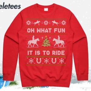 Horse Riding Oh What Fun It Is To Ride Ugly Christmas Sweater 3