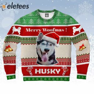 Husky Merry Woofmas Ugly Christmas Sweater 1