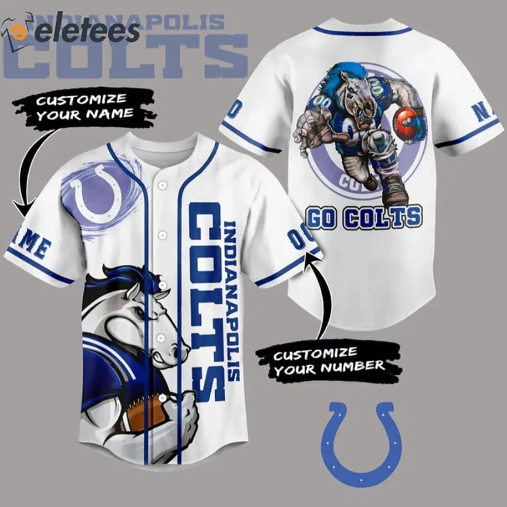 Indianapolis Colts Go Colts Custom Name Baseball Jersey