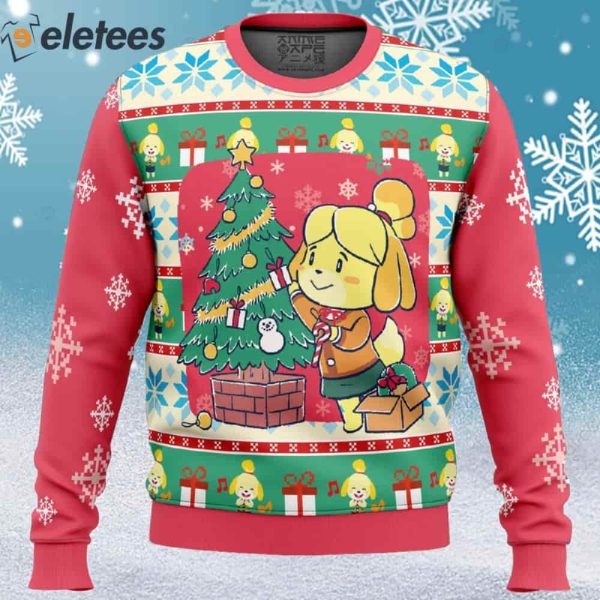 Isabelle Animal Crossing Ugly Christmas Sweater