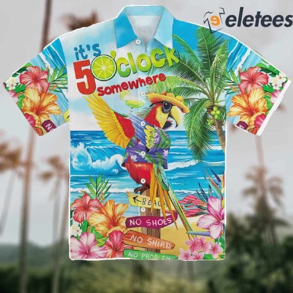 It’s 5 O’clock Somewhere Parrot Hawaiian Shirt