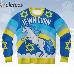 Jewnicorn Star Of David Ugly Christmas Sweater 1