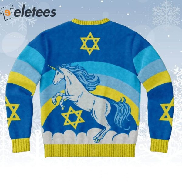 Jewnicorn Star Of David Ugly Christmas Sweater