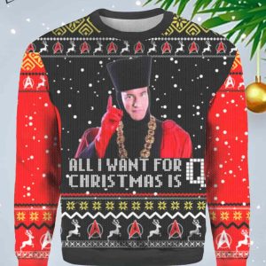John De Lancie All I Want for Christmas is Q Ugly Christmas Sweater 1