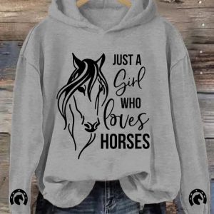 Just A Girl Who Loves Horses Print Hoodie 1