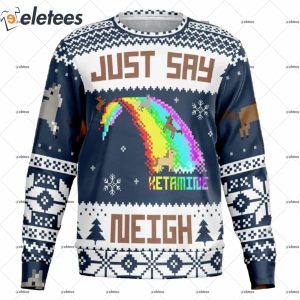 Just Say Neigh Ugly Christmas Sweater 1
