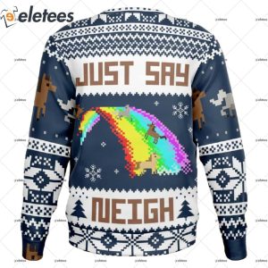 Just Say Neigh Ugly Christmas Sweater 2