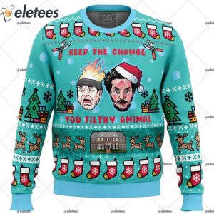 Keep The Change Home Alone Ugly Christmas Sweater 1