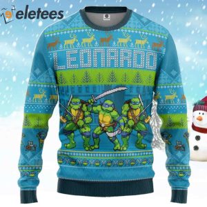 Leonardo Teenage Mutant Ninja Turtles Ugly Christmas Sweater 1