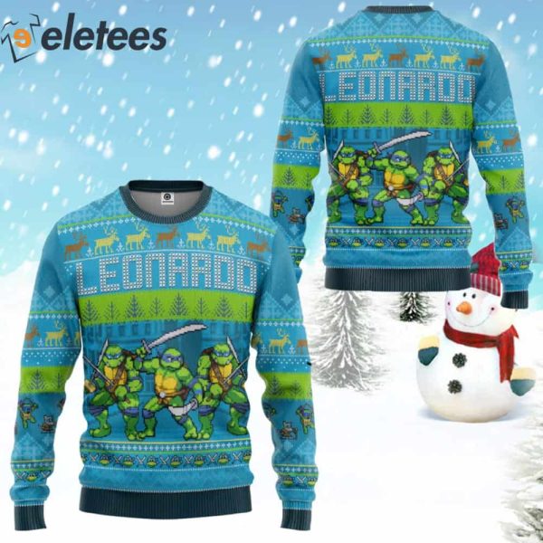 Leonardo Teenage Mutant Ninja Turtles Ugly Christmas Sweater