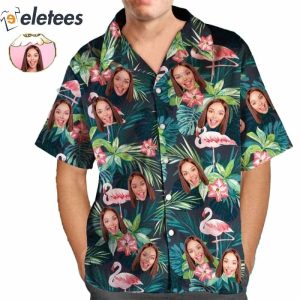Louis Tomlinson Custom Face Flamingo Flowers And Leaves Hawaiian Shirt