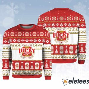 Lucky Lager Christmas Ugly Sweater 1