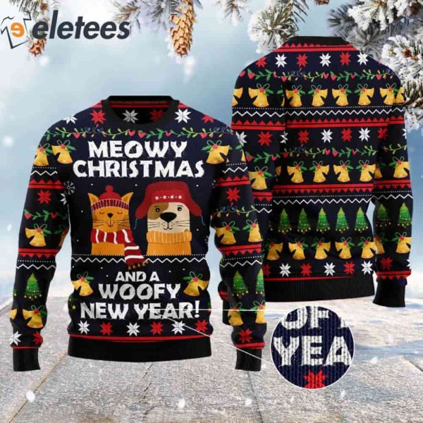 Meowy Christmas And Woofy New Year Ugly Christmas Sweater
