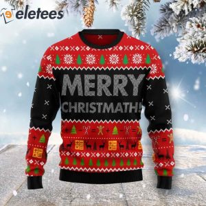 Merry Christmath Red And Black Ugly Christmas Sweater
