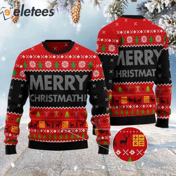 Merry Christmath Red And Black Ugly Christmas Sweater