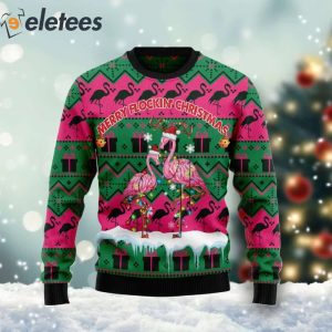 Merry Flockin' Christmas Flamingo Funny Ugly Sweater