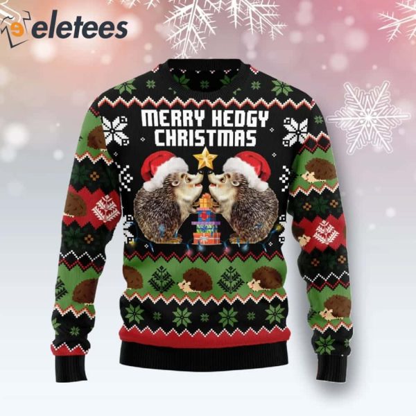 Merry Hedgy Christmas Funny Ugly Sweater