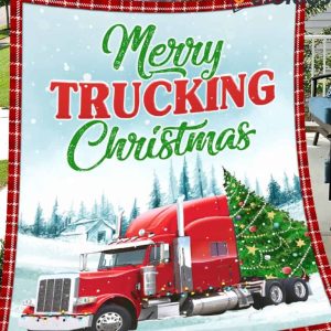 Merry Trucking Christmas Blanket 1