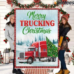 Merry Trucking Christmas Blanket 3