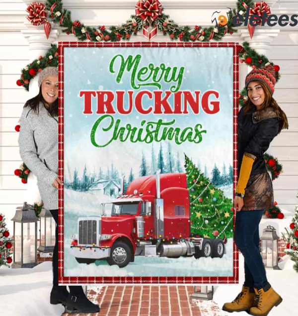 Merry Trucking Christmas Blanket