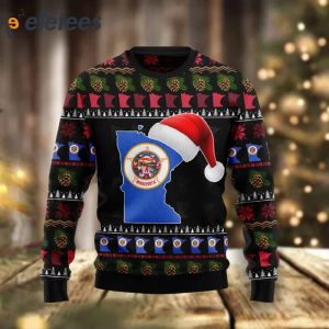 Minnesota With Santa Hat Ugly Christmas Sweater