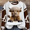 Moooooo Highland Cow Baby Sweatshirt