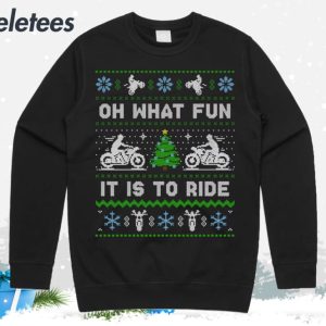 Motorbike Oh What Fun It Is To Ride Ugly Christmas Sweater 1