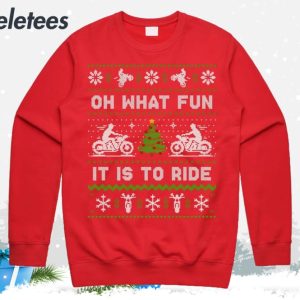 Motorbike Oh What Fun It Is To Ride Ugly Christmas Sweater 3