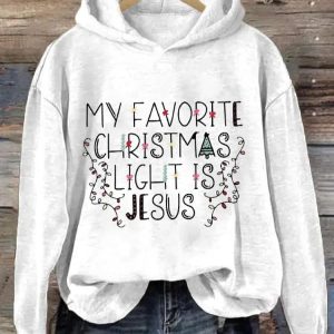 My Favorite Christmas Light Is Jesus Print Hoodie 1