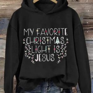 My Favorite Christmas Light Is Jesus Print Hoodie 2