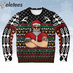 Naughty Nice Santa Bouncer Ugly Christmas Sweater 1
