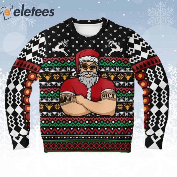 Naughty Nice Santa Bouncer Ugly Christmas Sweater