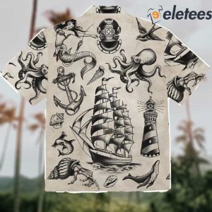 Nautical Mermaid Boat East Care Aloha Hawaiian Shirt 2