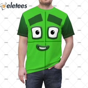 Number Four Green Blocks Halloween Costume Shirt 1