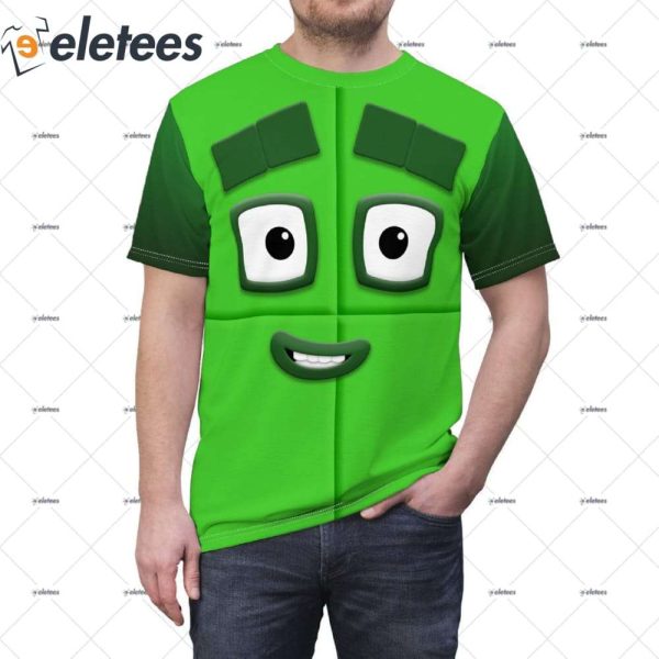 Number Four Green Blocks Halloween Costume Shirt