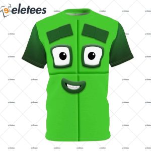 Number Four Green Blocks Halloween Costume Shirt 2