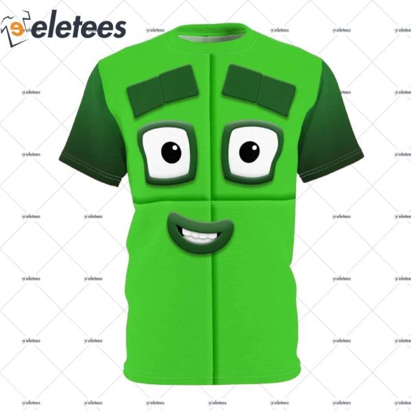 Number Four Green Blocks Halloween Costume Shirt