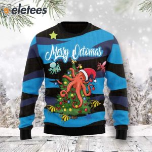 Octopus Merry Octomas Ugly Christmas Sweater