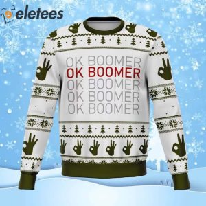 Ok Boomer Ugly Christmas Sweater 1