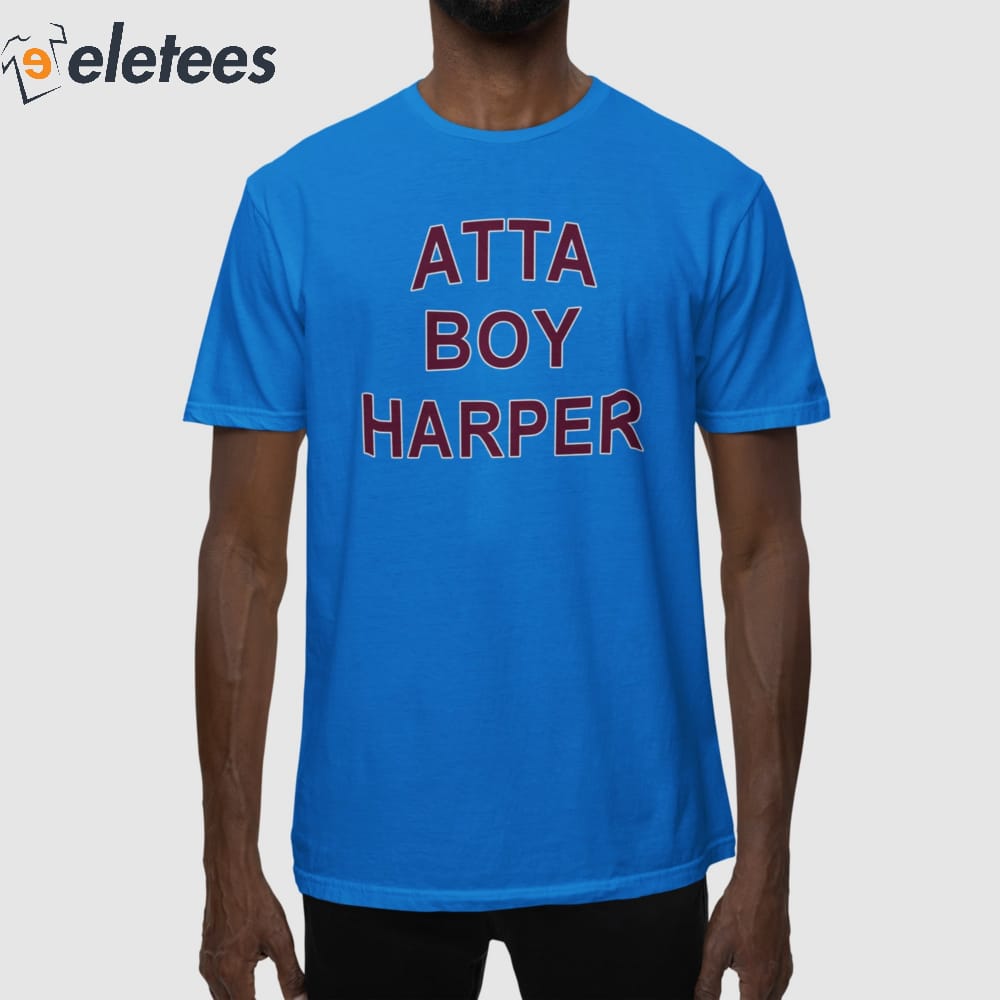 Orion Kerkering sports 'Atta Boy Harper' shirt during Phillies